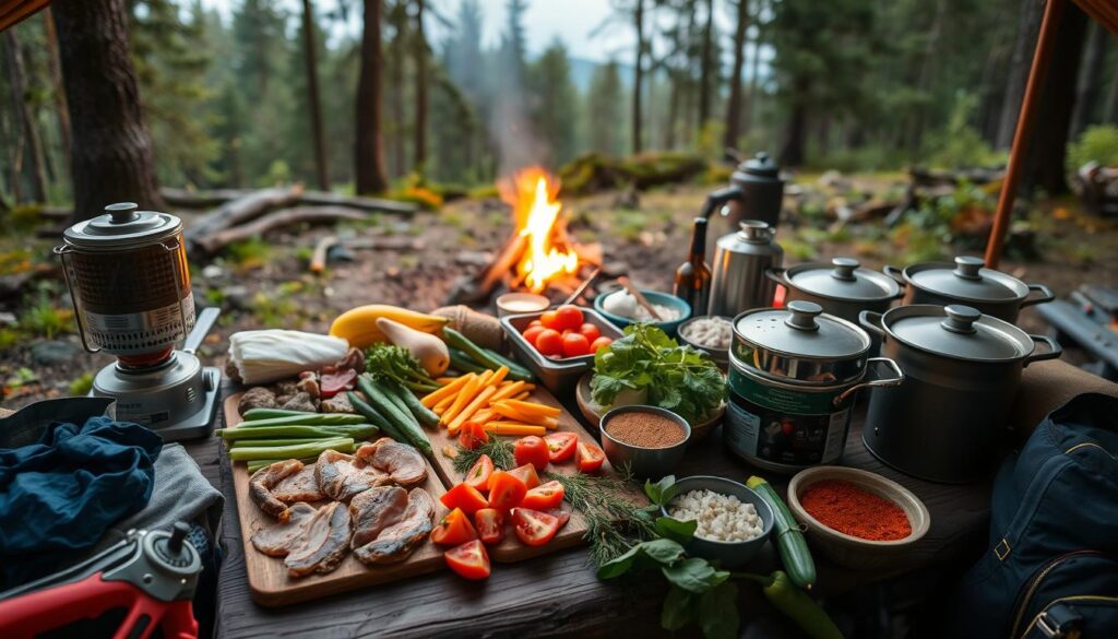 Camping meal prep