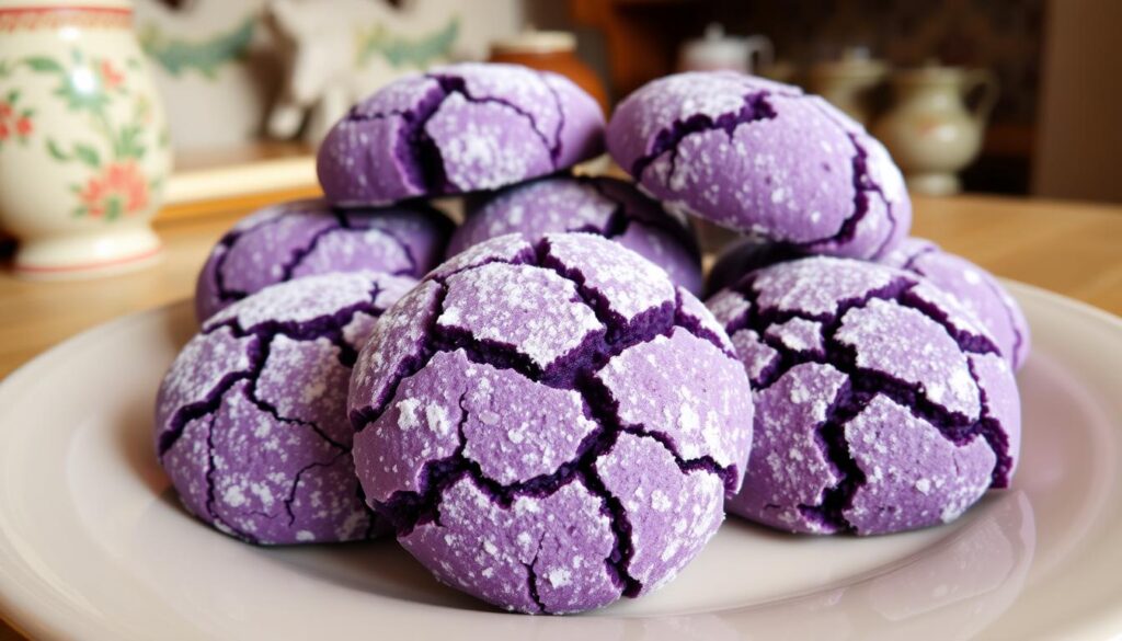 ube crinkle cookies